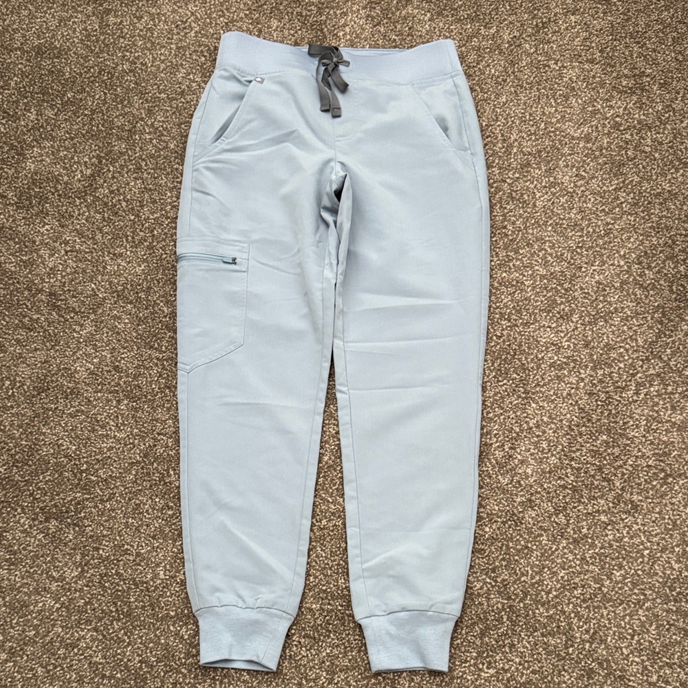 Figs Light Blue Track Joggers with Drawstring